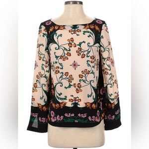Maeve By Anthropologie Floral Blouse in Cream and Black